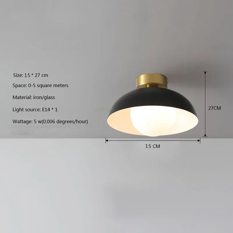 NordicLume Ceiling Light Wood and Iron Minimalist Fixture