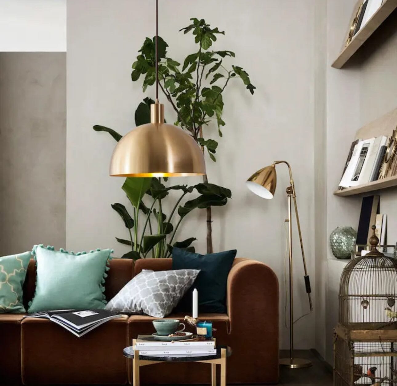 Aurelius Brass Pendant Light Modern LED Ceiling Lamp