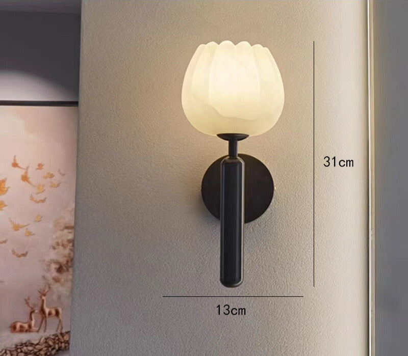 Aurelia Marble Rose Wall Light With Elegant Rose Shade