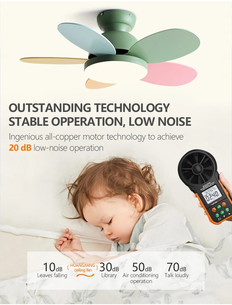 Ventoinha de Teto Multicolor PrismaLeaf com Luz LED de 60W