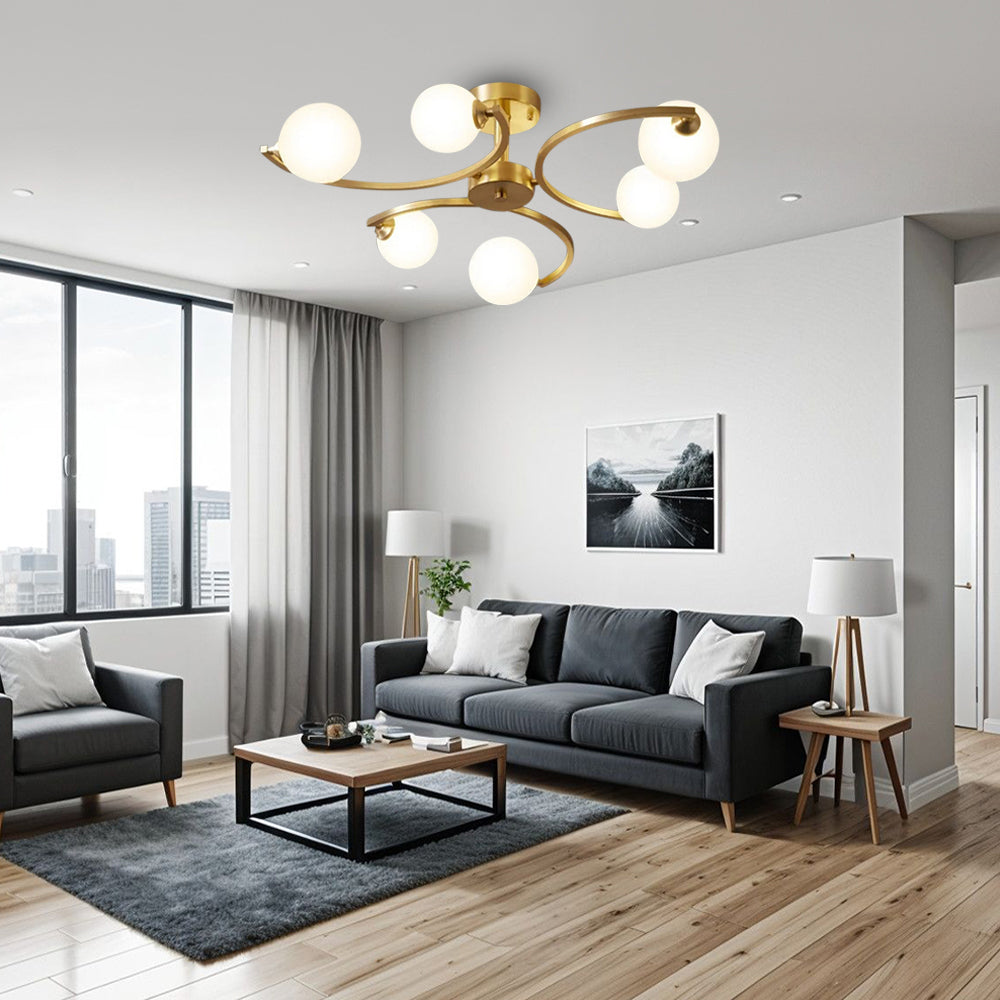 Asterra Glass Ball LED Copper Chandelier Rust Resistant