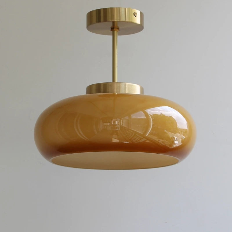Citrus Glow 11-Inch Vintage Semi-Flush Ceiling Light
