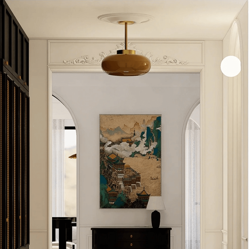 Citrus Glow 11-Inch Vintage Semi-Flush Ceiling Light