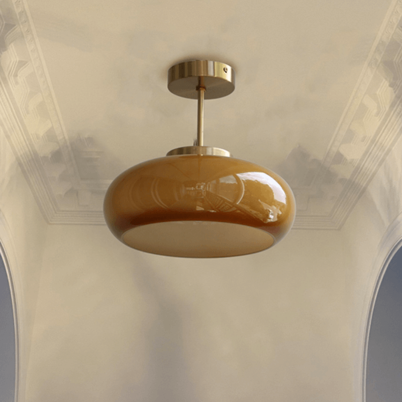 Citrus Glow 11-Inch Vintage Semi-Flush Ceiling Light