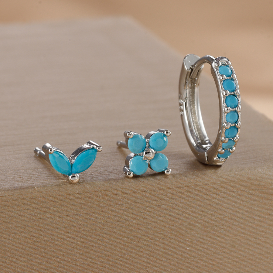 チューリップトリオ フープ&スタッドイヤリングセット