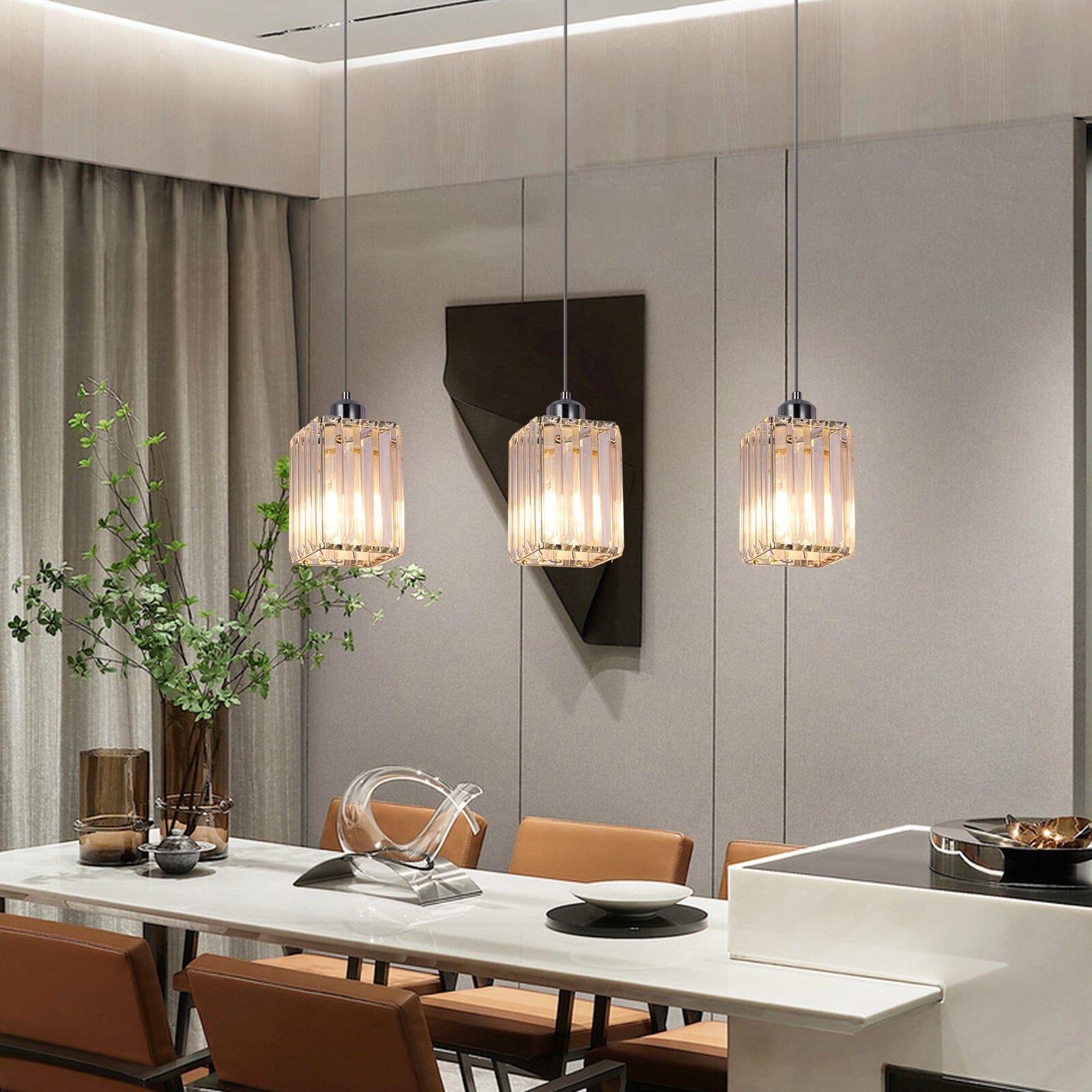 Lumistra Crystal Glass Pendant Light for Living Rooms