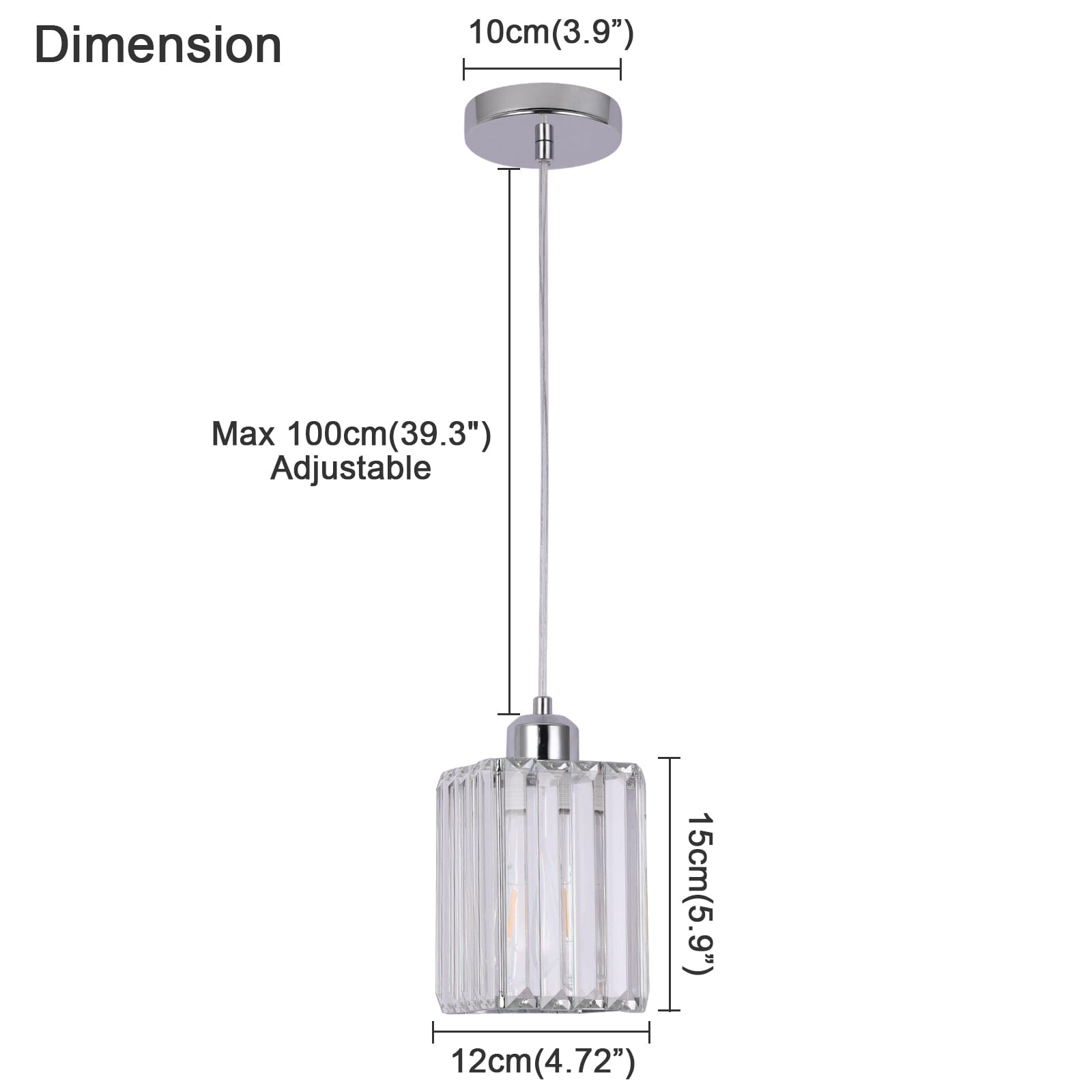 Lumistra Crystal Glass Pendant Light for Living Rooms
