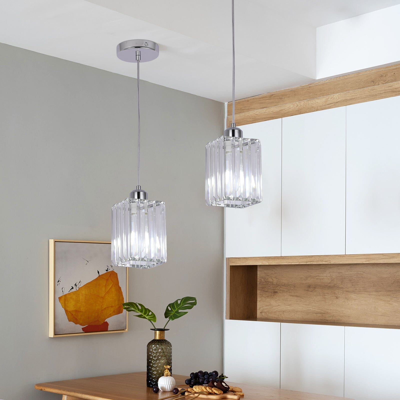 Lumistra Crystal Glass Pendant Light for Living Rooms