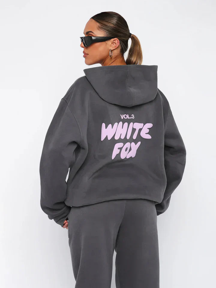 Women's Pink Cotton Blend Hoodie And Joggers Lounge Set