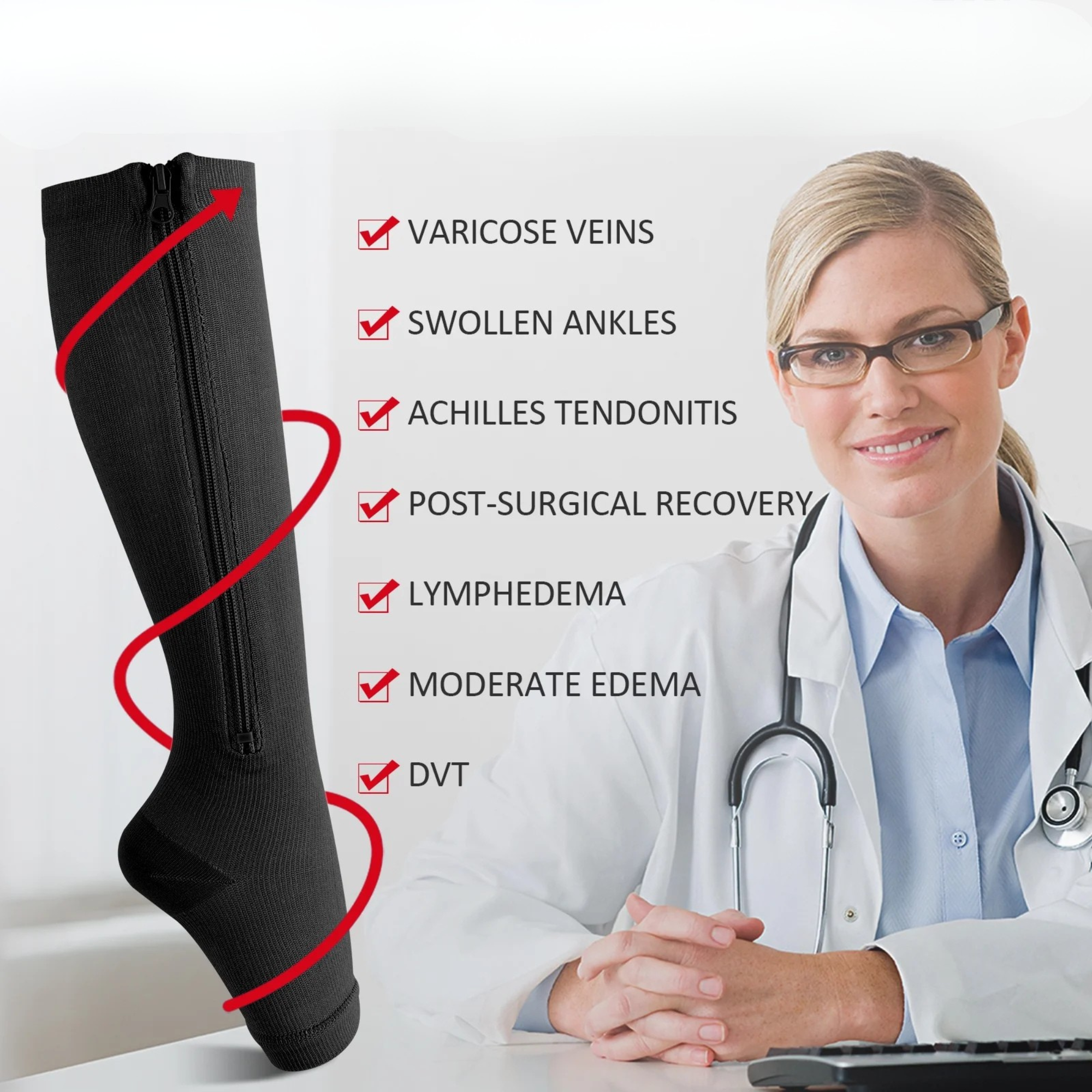 ZenStride Support Socks - Instant Comfort For Swelling And Leg Fatigue