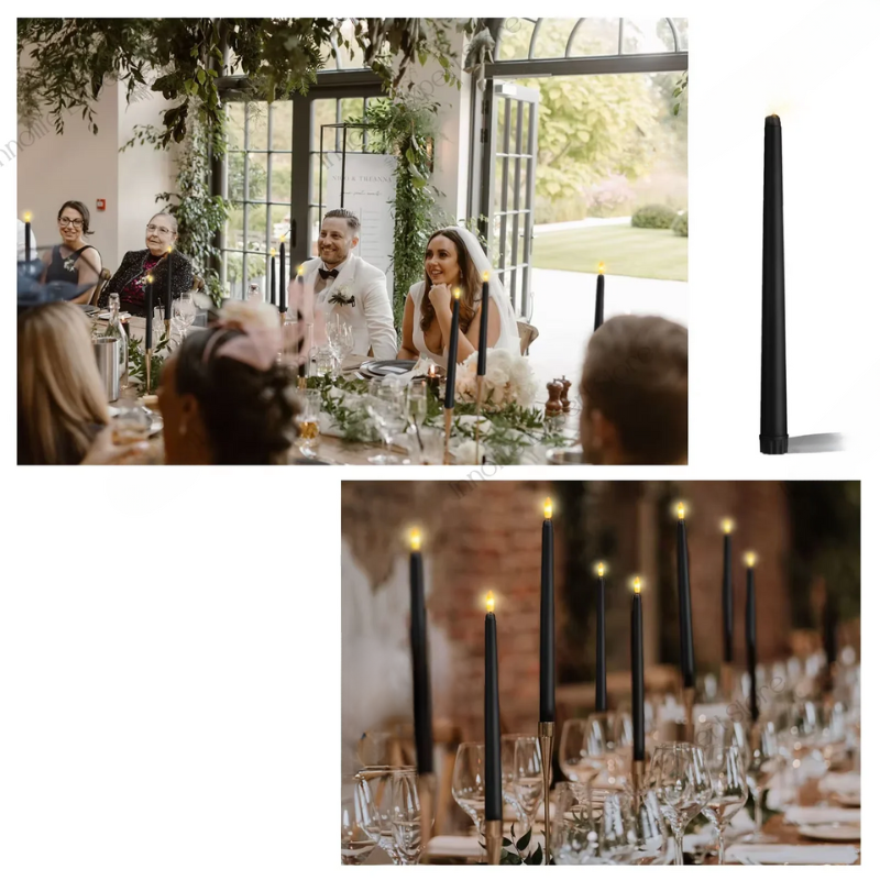 UmbraGlo LED-mustat kartiokynttilät Halloweeniksi ja häihin