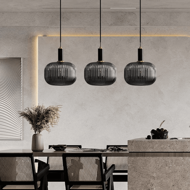 Luminora Nordic Stripe Glass Pendant Premium Light Fixture