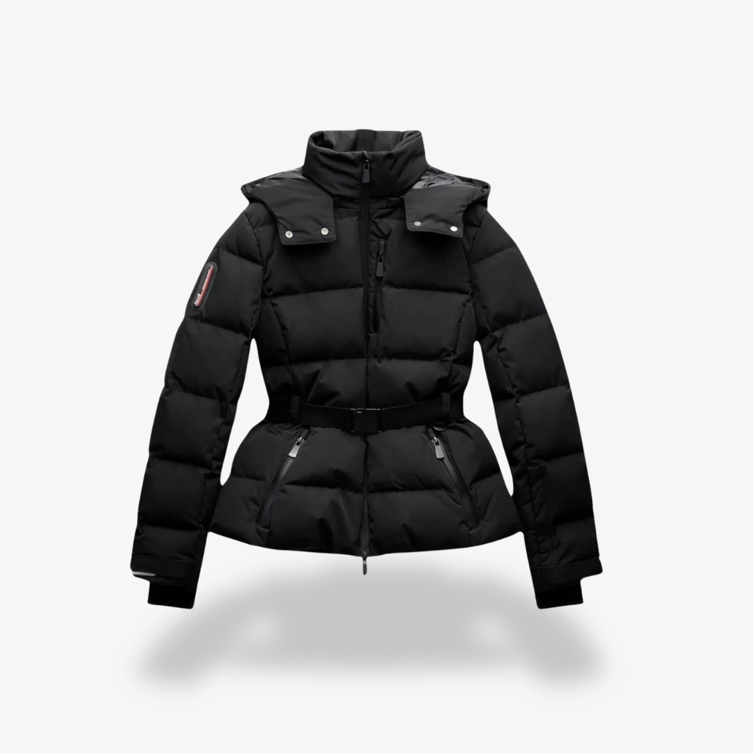 Women's Belted Puffer Jacket With Stylish Everyday Look