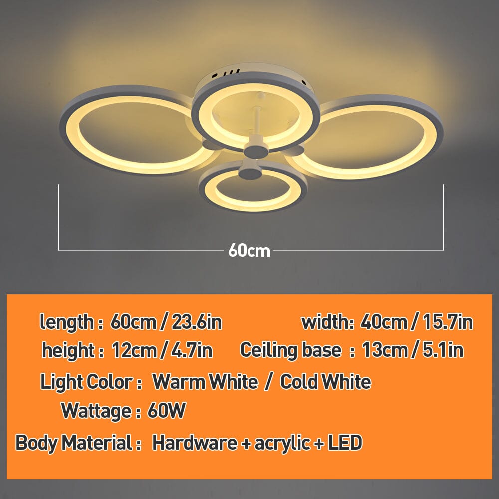 NovaRing Modern Ring Acrylic Ceiling Light With Remote