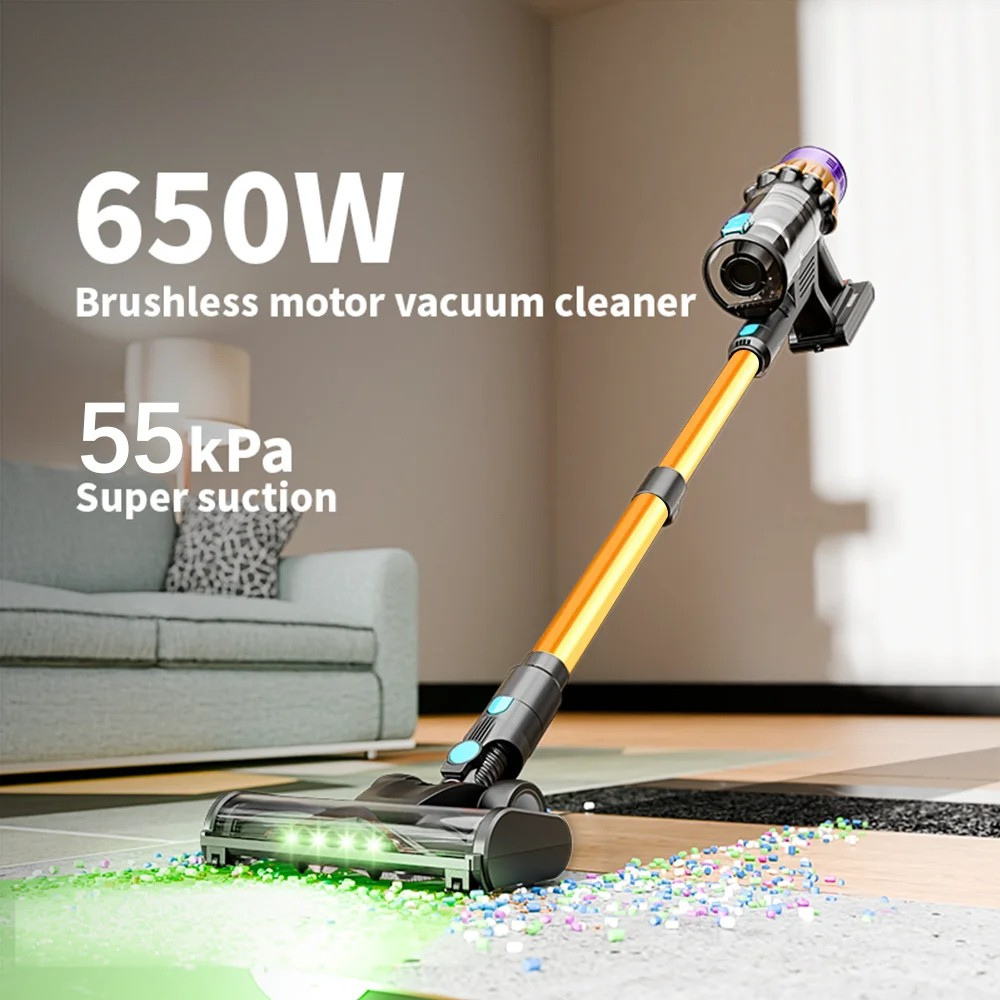 Velora Draadloze Stofzuiger 650W 55KPA Zuigkracht LED Display