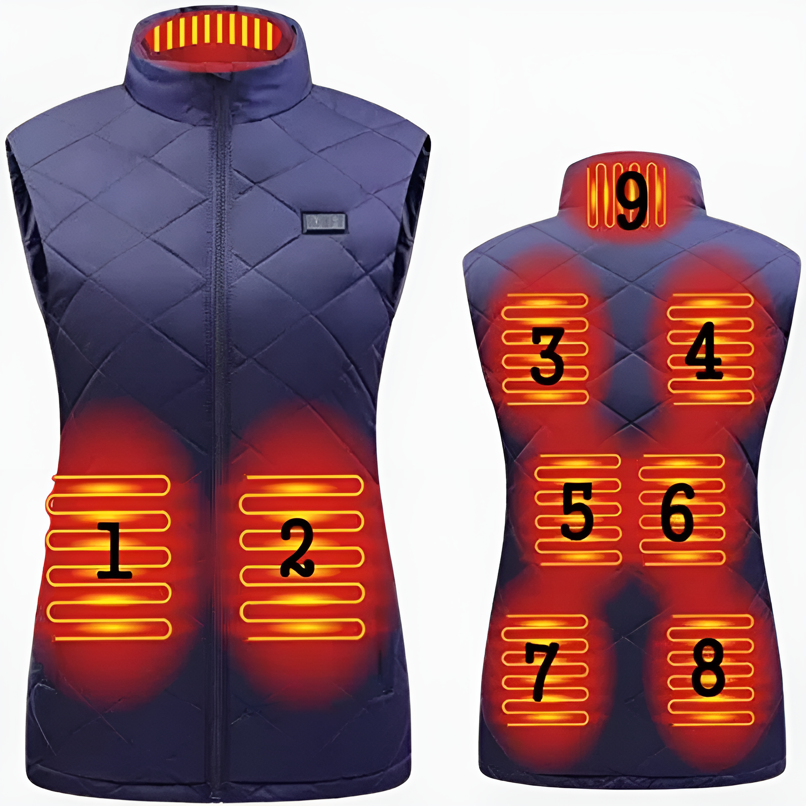 Women's Heated Vest With Dual Controls And Nine Heating Zones