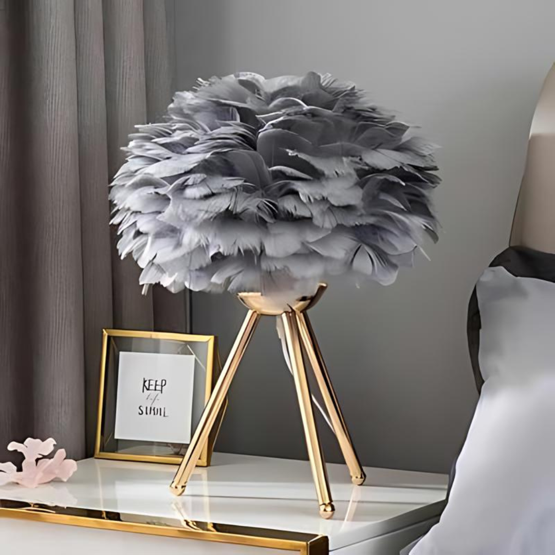 Mariselle Feathered Luxury Table Lamp For Living Room