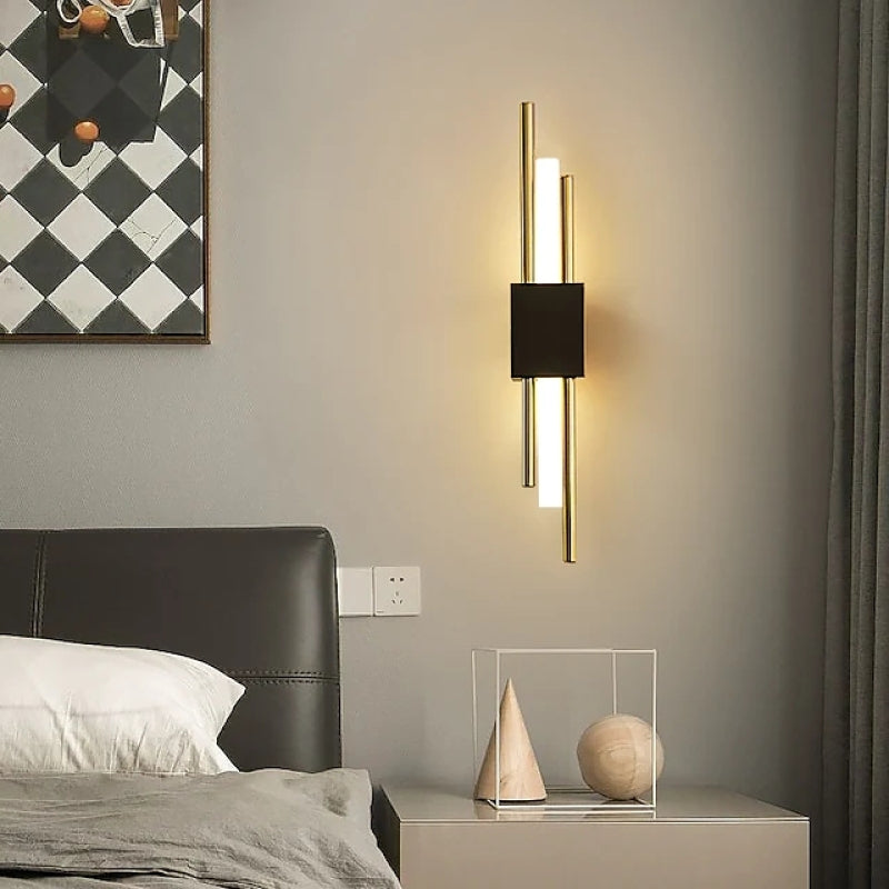 Aurena Modern Black And Gold LED Wall Lamp For Bedroom