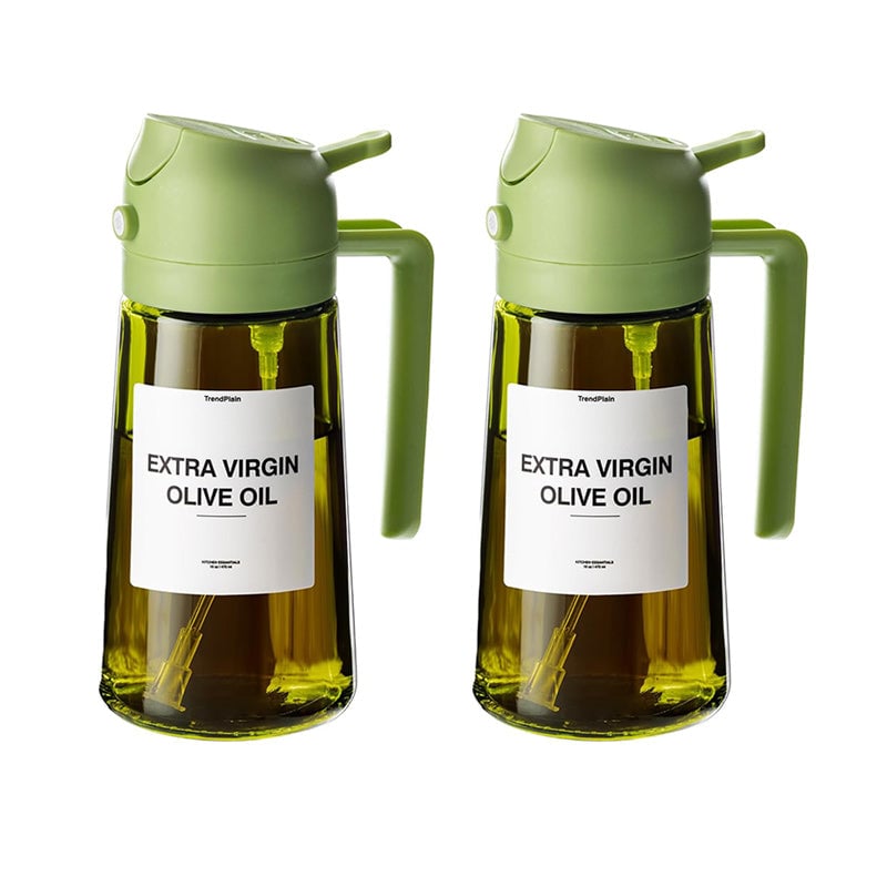 2-in-1 lasinen öljysumutin ja annostelija keittiökäyttöön