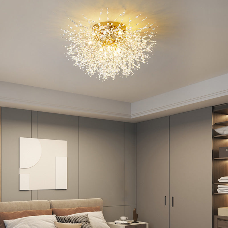 Aureline wit en gouden LED-hanglamp voor woonkamer en eetkamer met metalen frame