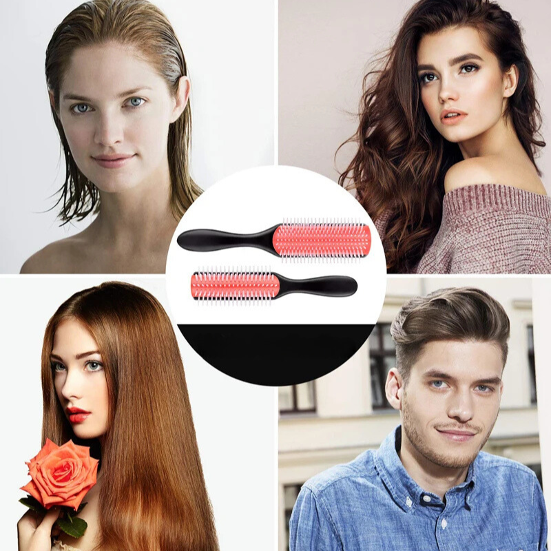 Tressly 9列ストレート&カールヘア用デタングリングブラシ