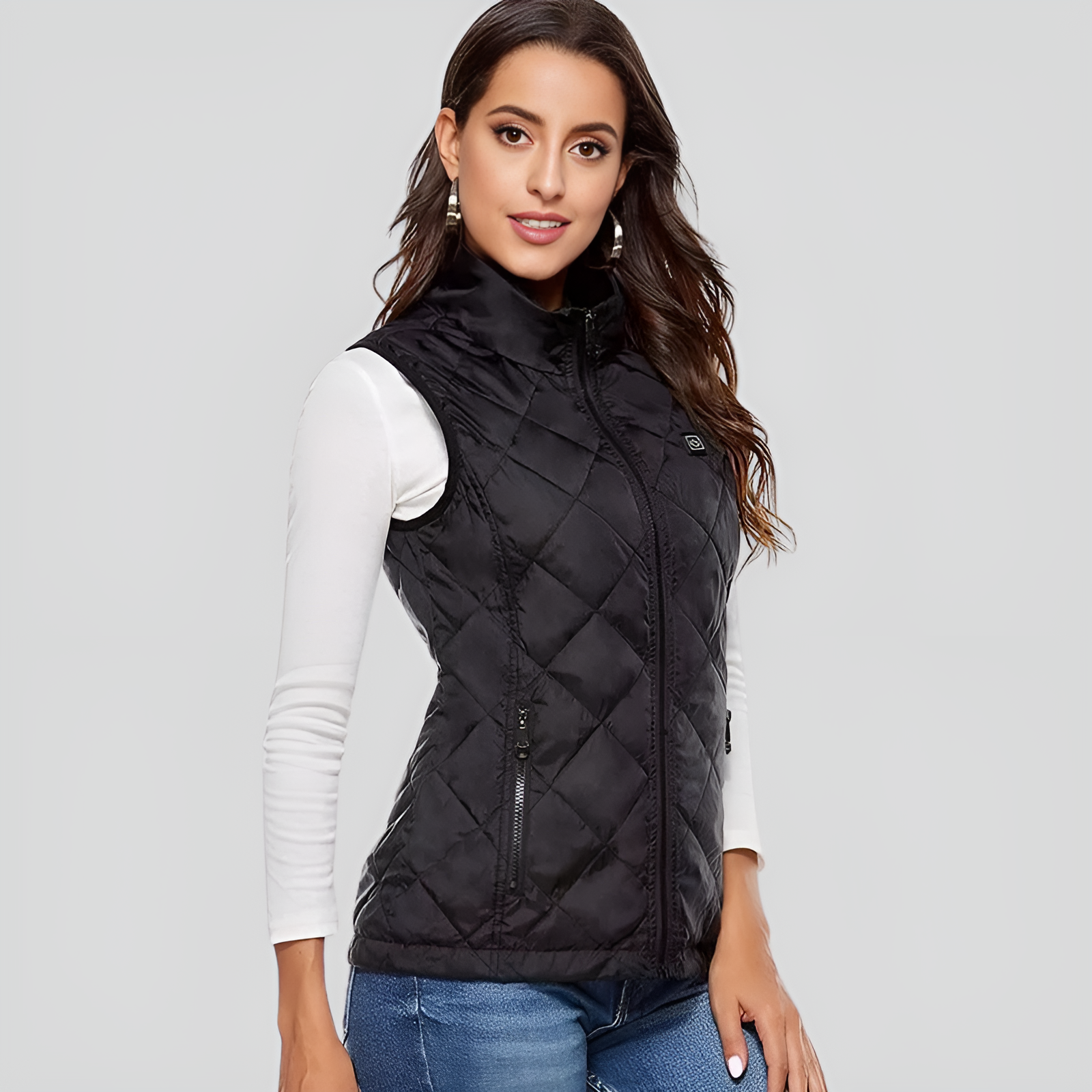 Women's Heated Vest With Dual Controls And Nine Heating Zones