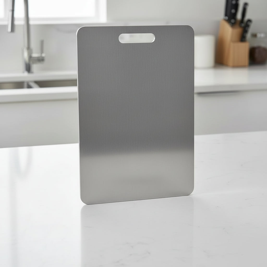 ApexSteel Edelstahl-Schneidebrett mit antibakteriellem und kratzfestem Finish