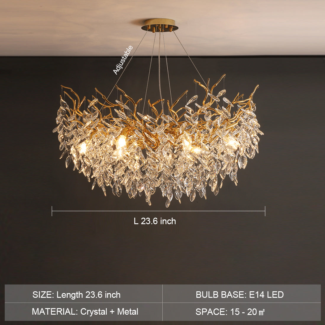 French Style Branch Crystal Chandelier For Modern Homes