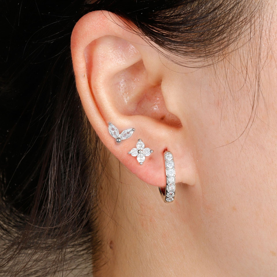 チューリップトリオ フープ&スタッドイヤリングセット