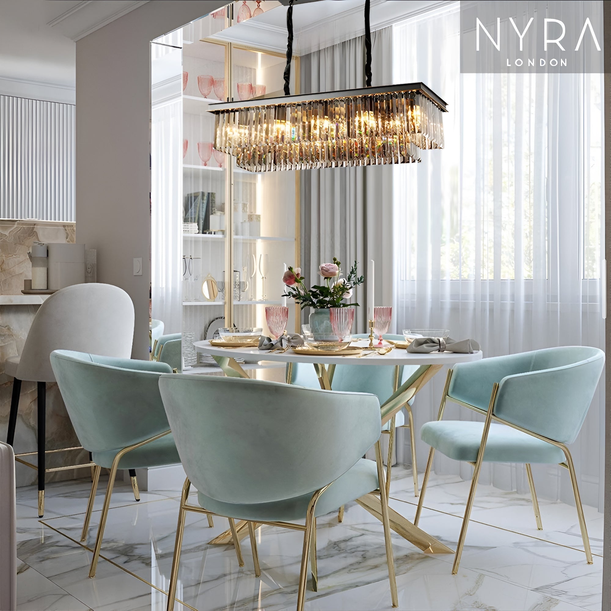 Aurora Crest Crystal Chandelier With Cascading Grey Crystals