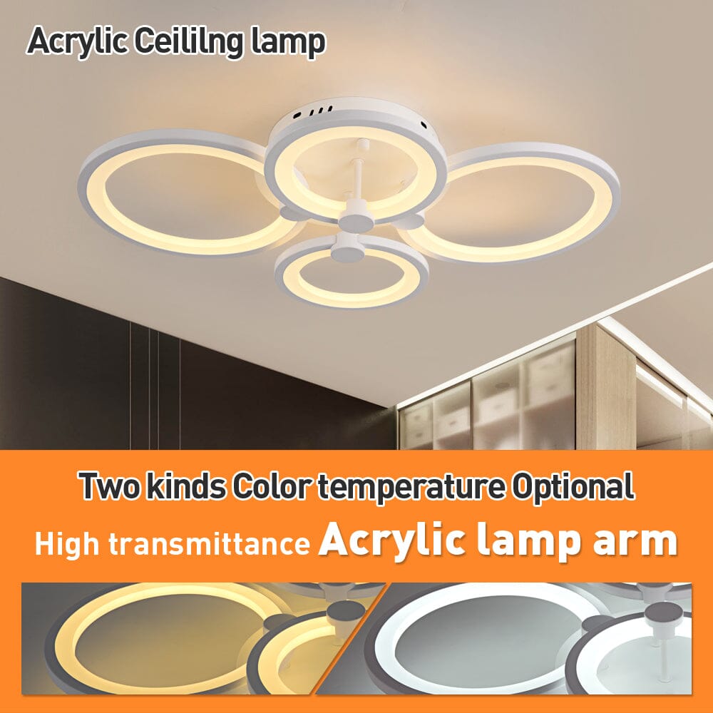 NovaRing Modern Ring Acrylic Ceiling Light With Remote