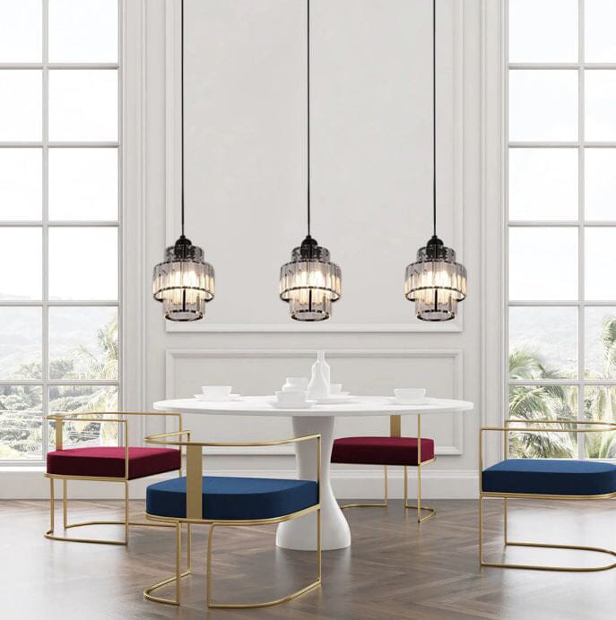 Lyra Crystal Pendants for Modern Interiors in Black or Gold