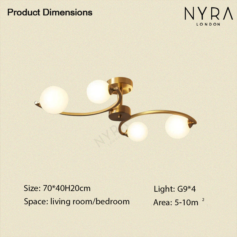 Asterra Glass Ball LED Copper Chandelier Rust Resistant