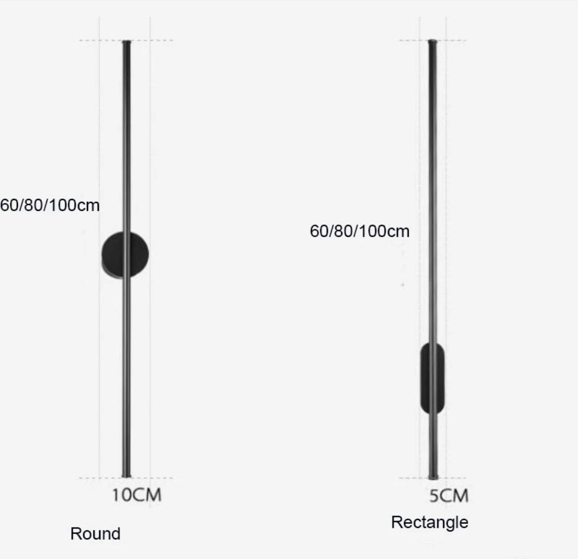 Noir Tube Wall Lamp in Black Metal for Modern Living