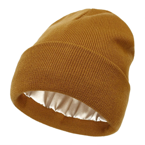 Astra Silk Winter Hat - Wool Blend and Anti-Frizz Hair Protection
