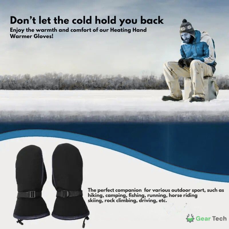 Guanti elettrici riscaldati impermeabili a doppia faccia con batteria ricaricabile USB da 10000 mAh