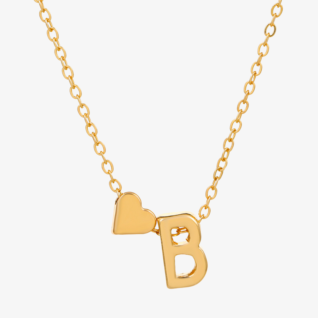 Luna Heart Initial Pendant Necklace