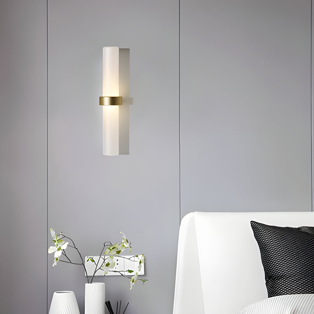 Aurelle Glow Frosted Glass Tube Wall Light for Living Room