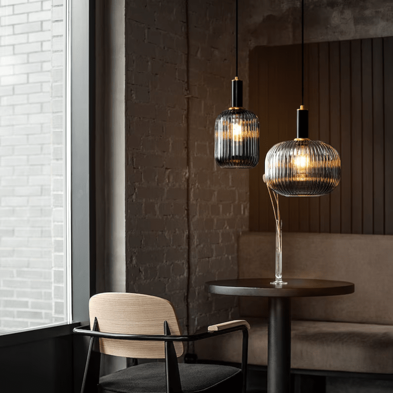 Luminora Nordic Stripe Glass Pendant Premium Light Fixture