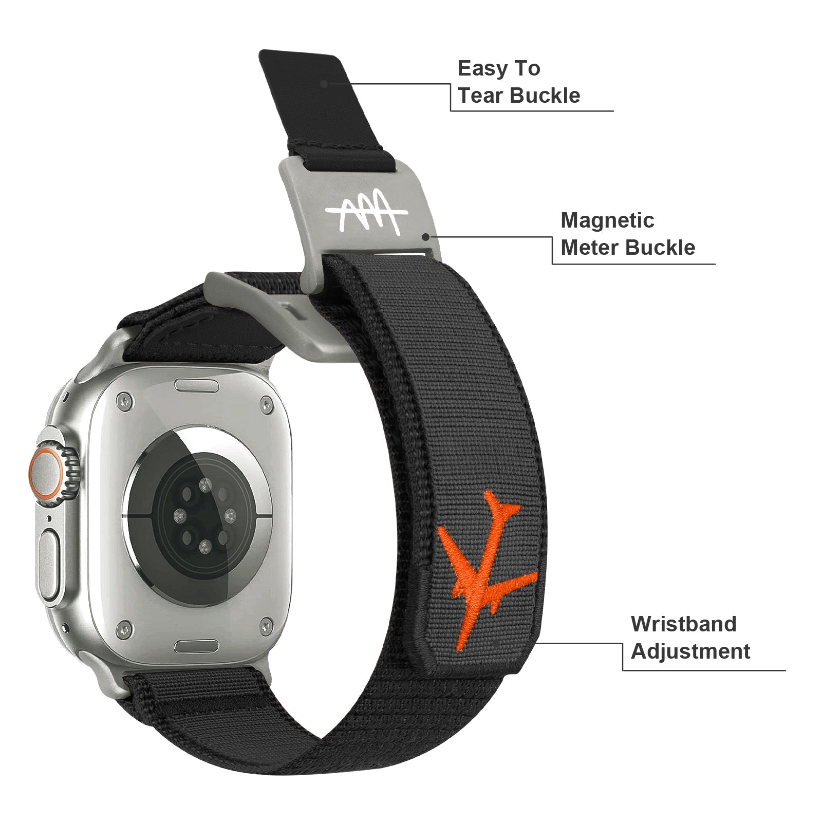 Wild Trail Mag gesp nylon band voor Apple Watch