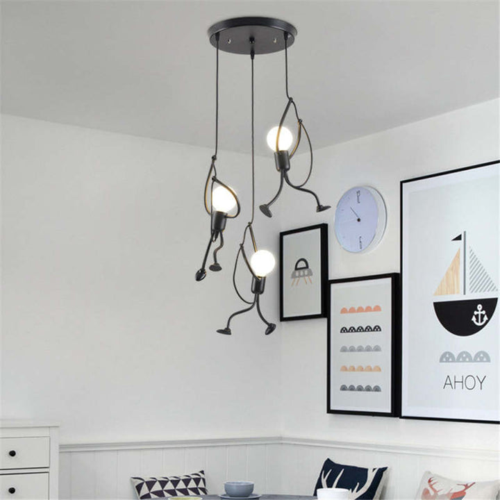 JoyGlimmer Doll Shaped Pendant Light Retro Style Decor