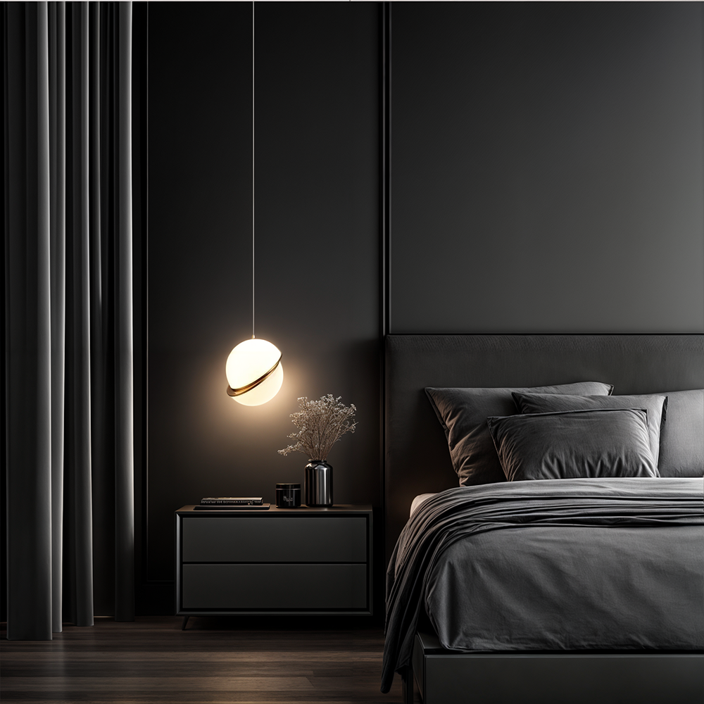 Luminária de Teto Moderno em Ferro com Pendente Planeta Celestial