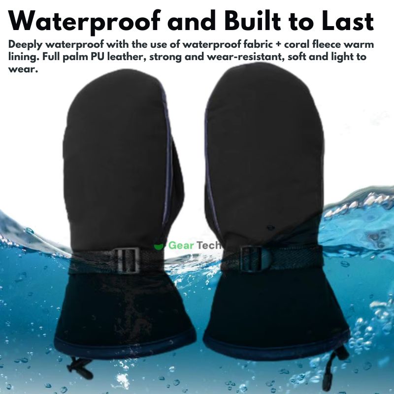 Guanti elettrici riscaldati impermeabili a doppia faccia con batteria ricaricabile USB da 10000 mAh