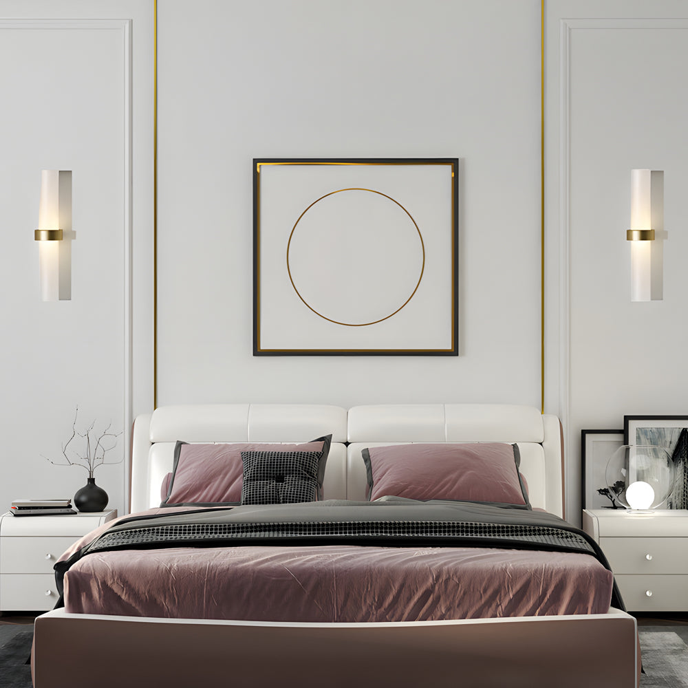 Aurelle Glow Frosted Glass Tube Wall Light for Living Room