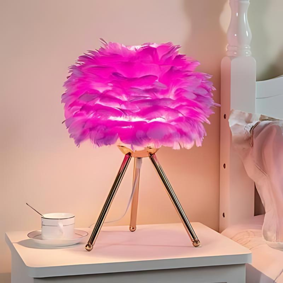Mariselle Feathered Luxury Table Lamp For Living Room