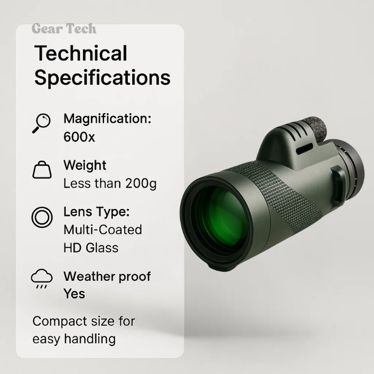 NorthArc 600x Ultra-Zoom Monocular With HD Lens For Hiking