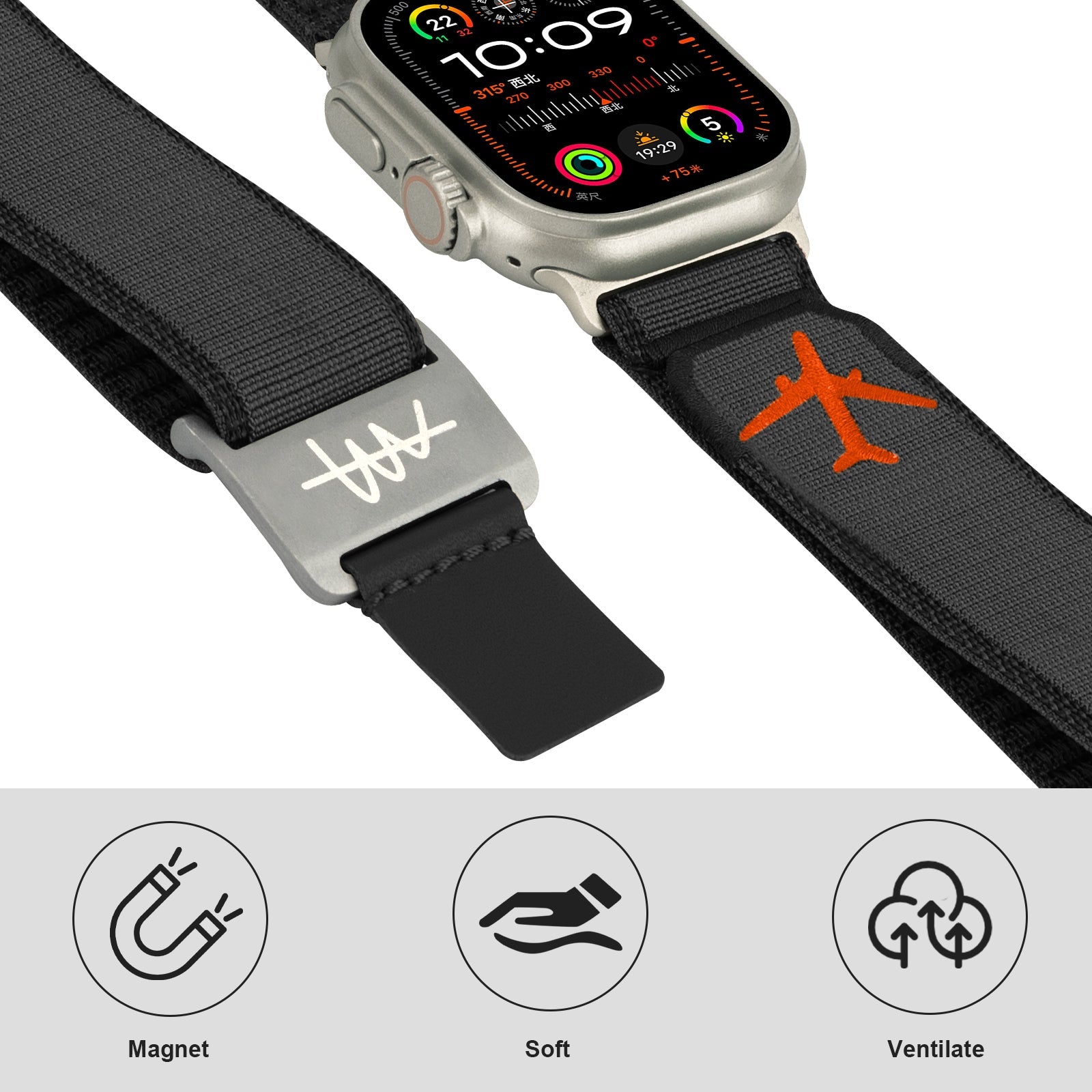 Wild Trail Mag gesp nylon band voor Apple Watch