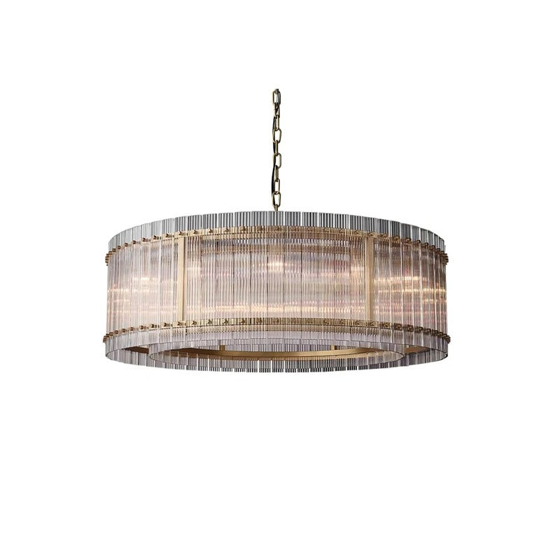 NovaLuxe Crystal Chandelier With Dual Tiers And Brass Finish