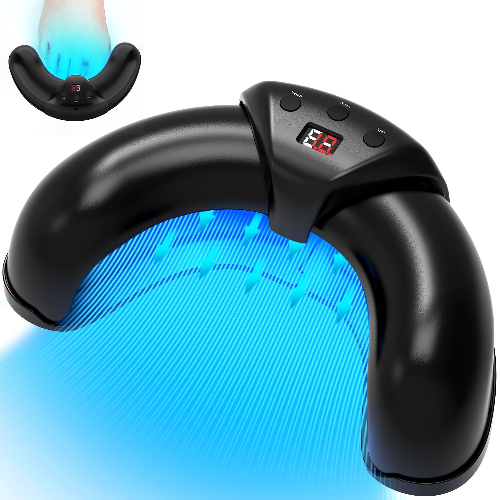 Thérapie lumineuse contre le champignon des ongles d'orteils pour plusieurs ongles d'orteils