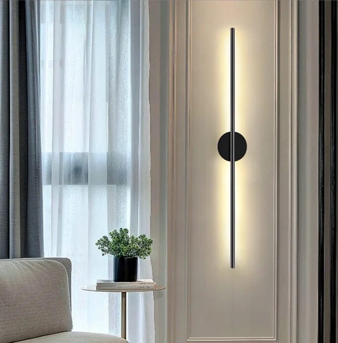 Noir Tube Wall Lamp in Black Metal for Modern Living